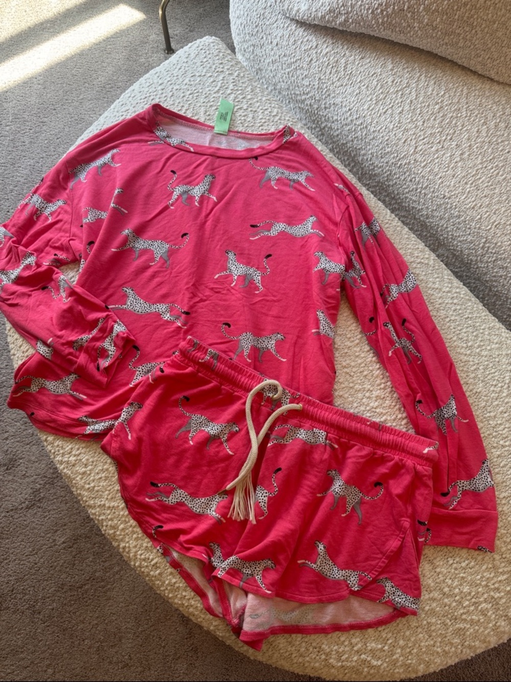 Honeydew Hot Pink Cheetah Print Pajama Set